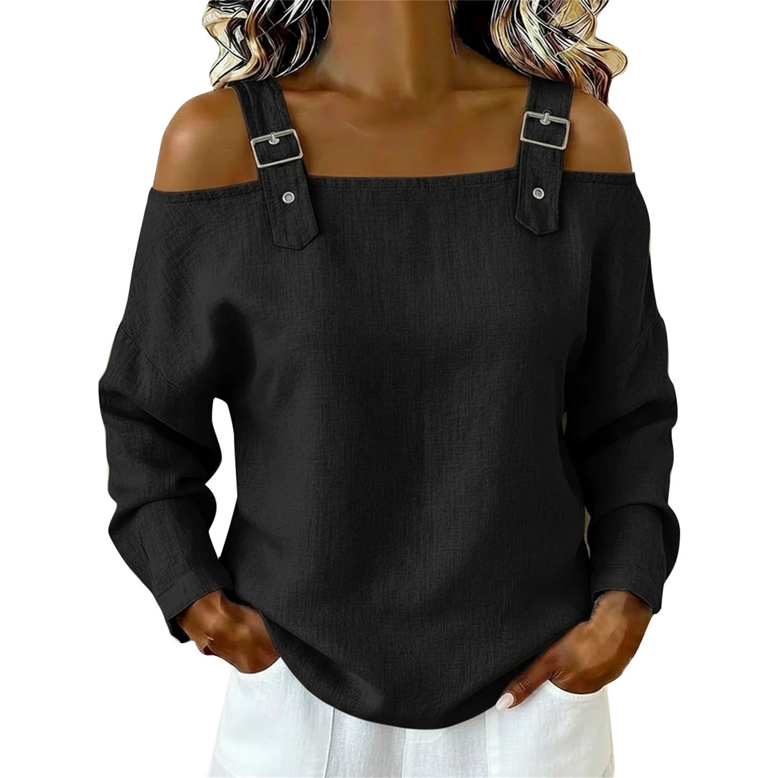 Chuancc Womens Cold Shoulder Tops Short Sleeve Cute Summer Spring Beach ...