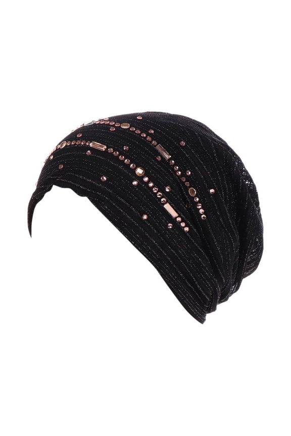 Womens Hair Ties Scarf Large Pre-Tied Turban Headwear Scarf For Women Head Wrap Hair Products For Cancer Patients Ladies Ethnic Hat Soft Braid Hair Cover Black One Size