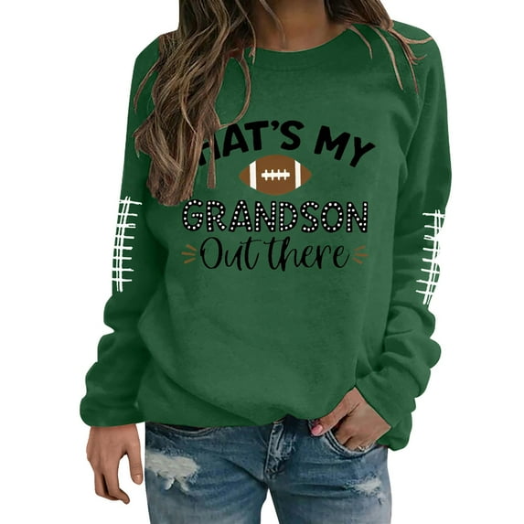 Chuancc Womens Hoodies Pullover Women's Sweatshirts Oversized Casual Loose Fall Essentials Long Sleeve Baggy Shirt Baggy Sweatshirt for Women Crew Neck Jumper Round-Neck Women's Hoodie Green L