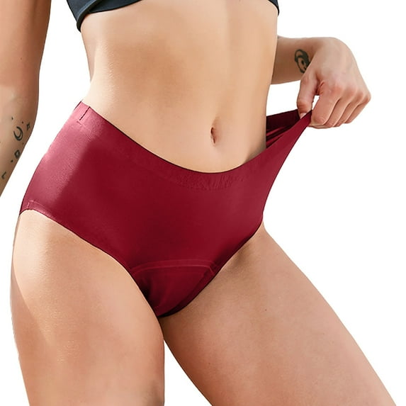 Chuancc Womens Leak Proof Underwear Washable Bladder Leak Underwear For Women Cotton Period Underwear For Women Waterproof Underwear For Women Reusable Incontinence Underwear Red M Clearance!