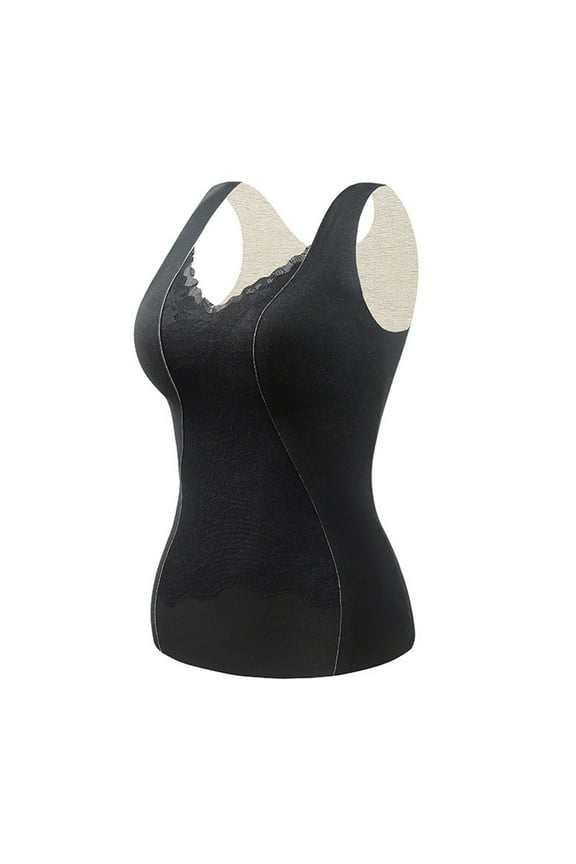 Womens Underwear,The New Lace Warm Undershirt Female Wool Silk Back Underwear with Chest Pads De Down Heating Vest Tops Anti Sagging Bra Bra for Women Black 3Xl