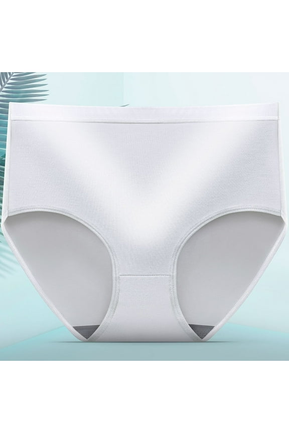 Womens Underwear,Women'S Cotton Underwear High Waist Stretch Briefs Soft Underpants Breathable Ladies Seamless Underwear Women Pack Womens Brief Underwear White L