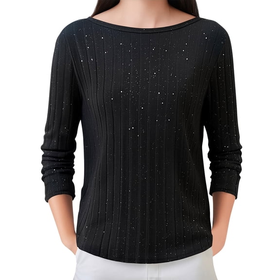 Chuancc Womens Warm Sweaters Women'S Pullover Sweaters Womens Tops Trendy Sparkly Tops For Women One Shoulder Tops For Women Soft Cozy Sweaters For Women Sequin Off Shoulder Top,Black,M