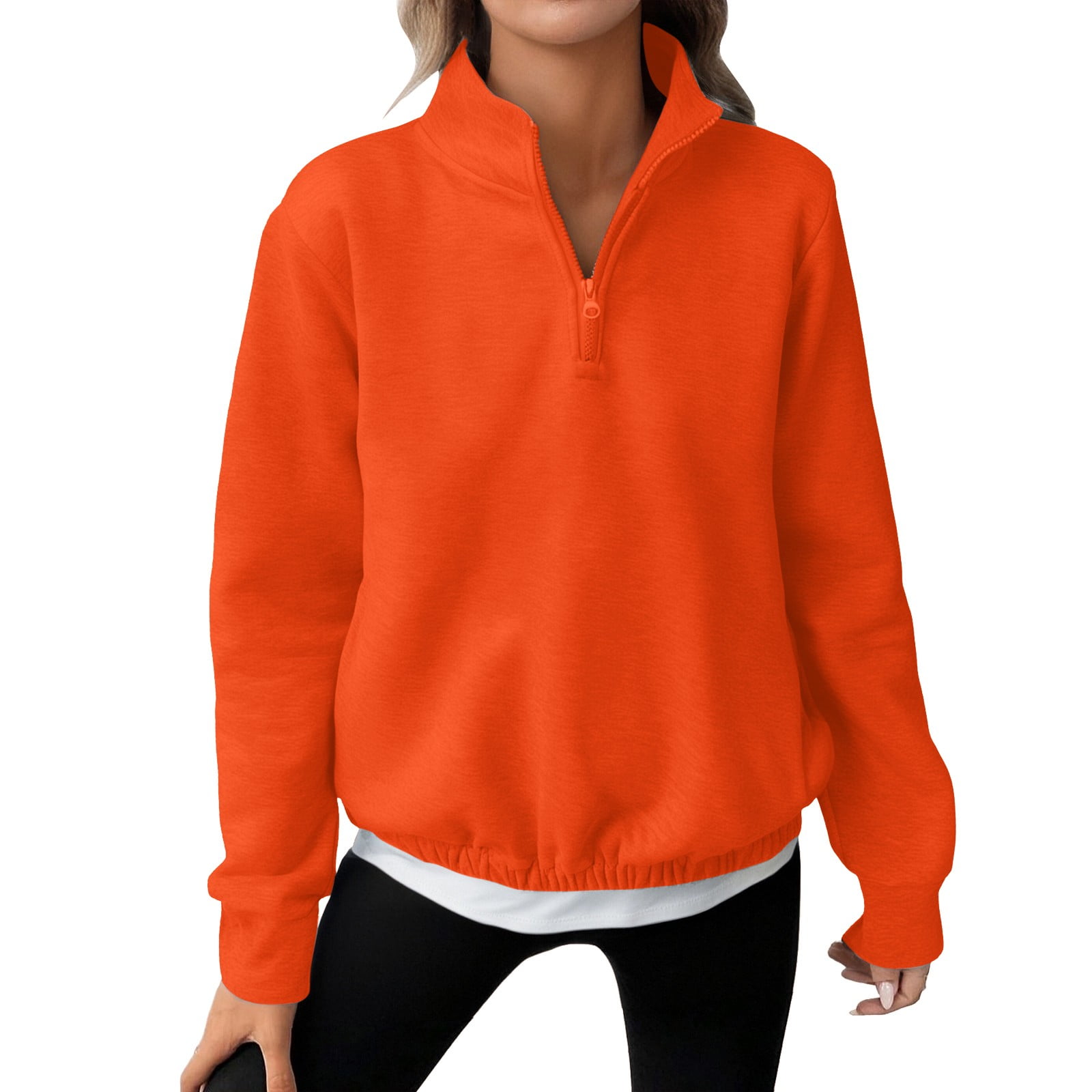 Women's Super Loose Zip High Neck Split Sweaters main image 0