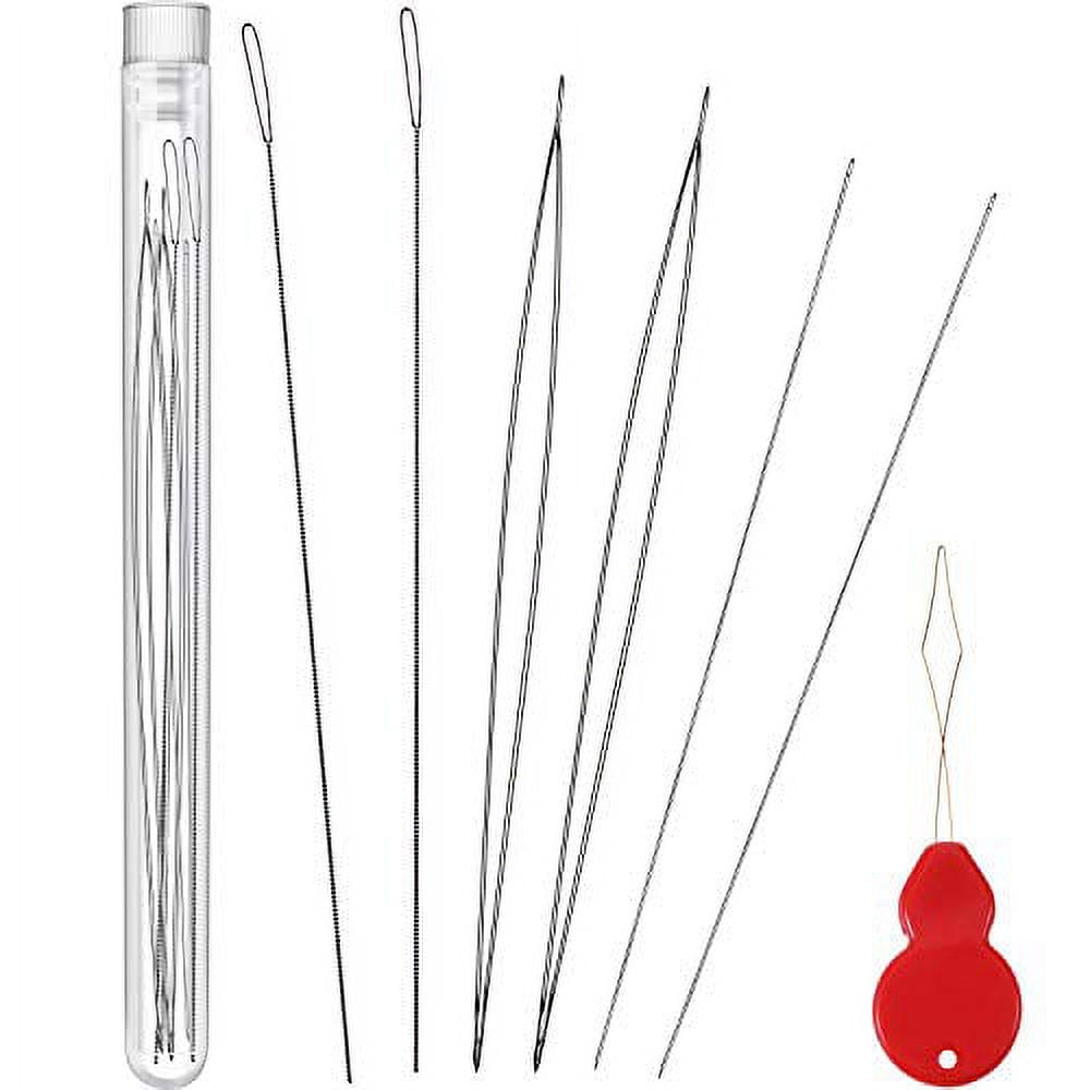 Chuangdi 6 Pieces Stainless Steel Large Big Eye Collapsible Embroidery  Beading Needle Thread Sewing Needles, Assorted Size (Style B) 