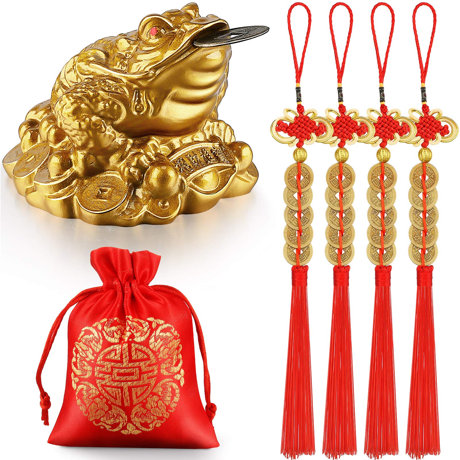Chuangdi Feng Shui Money JKF25 Frog with Chinese Coins Lucky