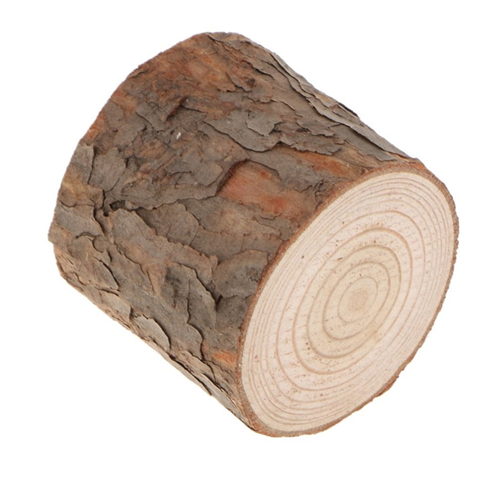 Chuangji 4pcs Wooden Candlestick Pine Wooden Stump Candle Holder