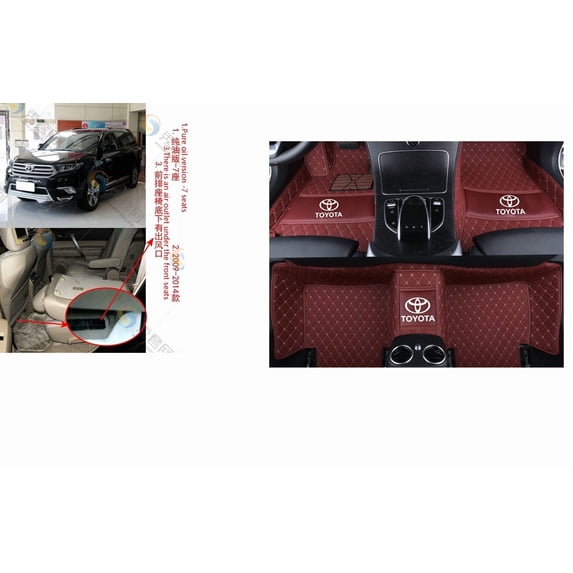 Chuangxin Car Floor Mats TOYOTA HIGHLANDER 7Seat 2009~2014Pure Oil A Waterproof Leather Car Carpet