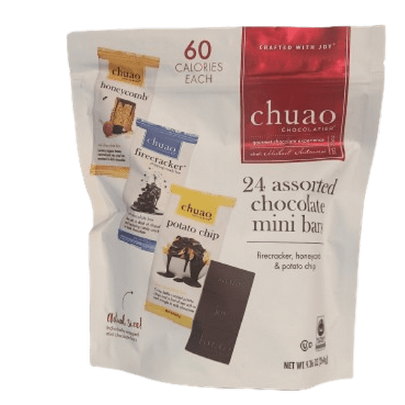 Chuao Chocolatier Assorted Gourmet Chocolate mini Bars 24 Assorted Pack 0.39oz Each