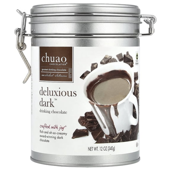 Chuao Chocolatier, Drinking Chocolate, Deluxious Dark, 12 oz Pack of 2