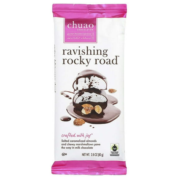 Chuao Chocolatier, Milk Chocolate Bar, Ravishing Rocky Road, 2.8 oz Pack of 4
