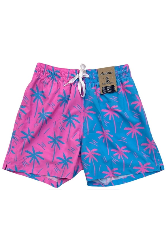 Men's Classic Swim Trunks 5.5" The Prince of Prints Lined Boardshorts (Small, Blue/Pink)