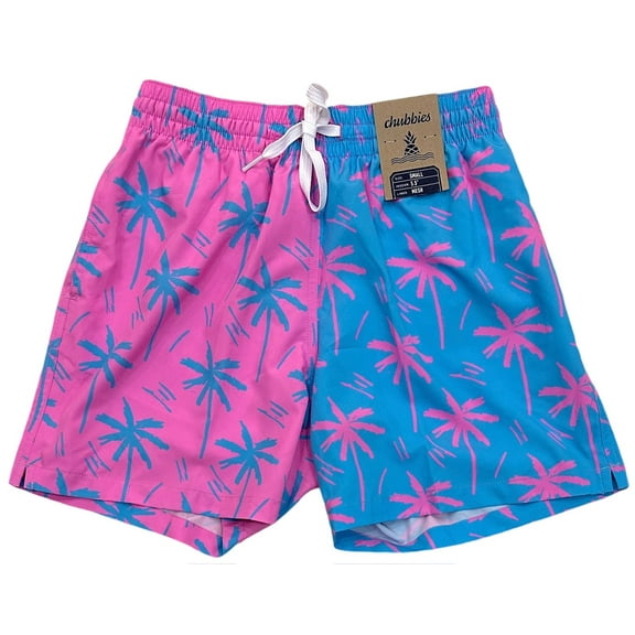 Chubbies Men's Classic Swim Trunks 5.5" The Prince of Prints Lined Boardshorts (X-Large, Blue/Pink)