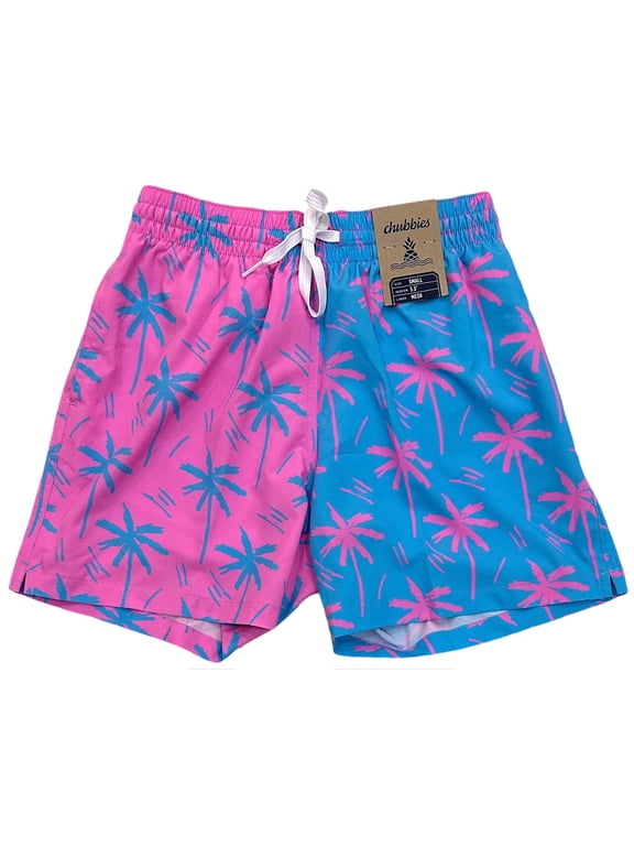 Men's Classic Swim Trunks 5.5" The Prince of Prints Lined Boardshorts (X-Large, Blue/Pink)