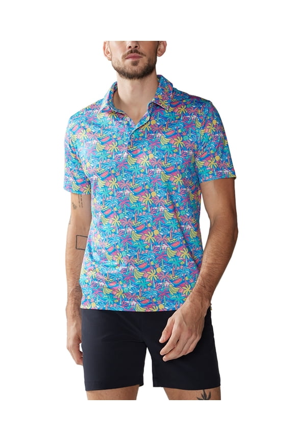 Mens Regular fit Short Sleeve Polo Shirt XL Bright Blue