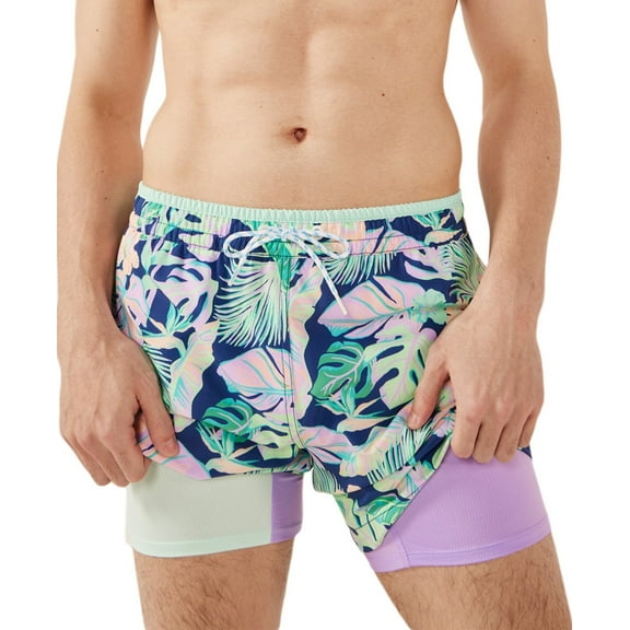 Chubbies Mens Regular fit Swim Trunks Swimwear Small Green Pink