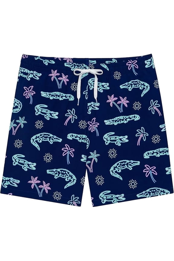 Mens Swim Trunks – Mens Swim Shorts with 4-Way Stretch, 7” Beach Shorts with Elastic Waist, Mesh Lining, UPF 50+