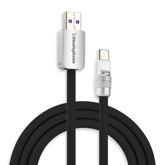 Chubby Cable 2.0 Fast Charging Cable 240W Silicone USB A to USB C Cord Charge & Data Sync, Black, 3.3FT