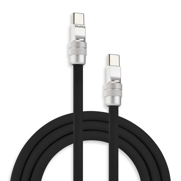 Chubby Cable 2.0 Classic Color 240W Fast Charging Cable, 3.3ft, USB-C to USB-C Charge & Data Sync Cable, Black
