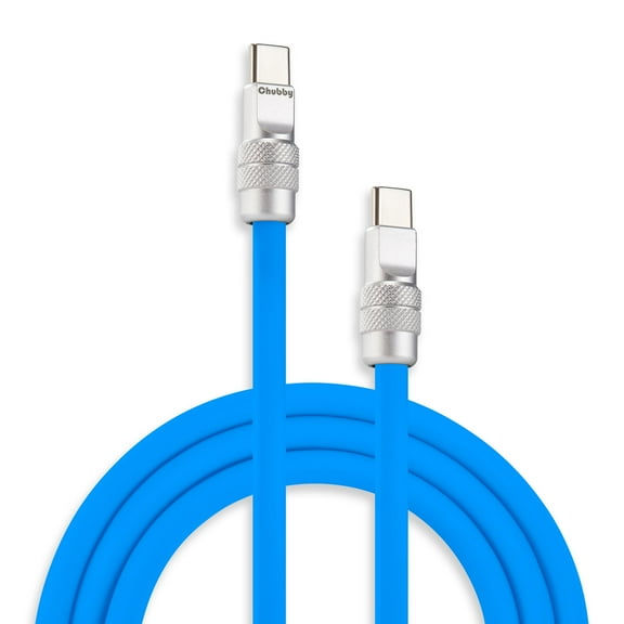 Chubby Cable 2.0 Classic Color 240W Fast Charging Cable, 3.3ft, USB-C to USB-C Charge & Data Sync Cable, Blue