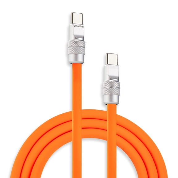 Chubby Cable 2.0 Classic Color 240W Fast Charging Cable, 3.3ft, USB-C to USB-C Charge & Data Sync Cable, Orange
