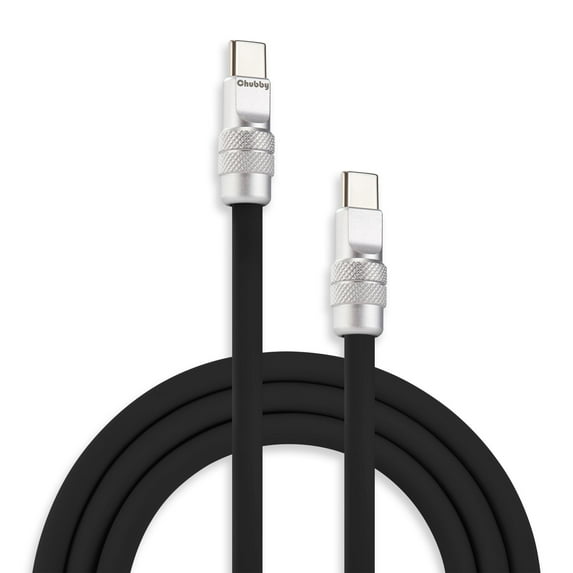 Chubby Cable 2.0 Classic Color 240W Fast Charging Cable, 6.6ft, USB-C to USB-C Charge & Data Sync Cable, Black