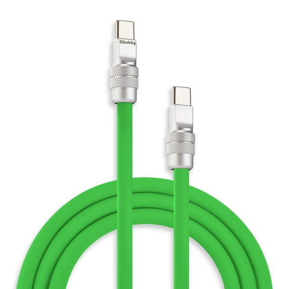 Chubby Cable 2.0 Classic Color 240W Fast Charging Cable, 6.6ft, USB-C to USB-C Charge & Data Sync Cable, Green