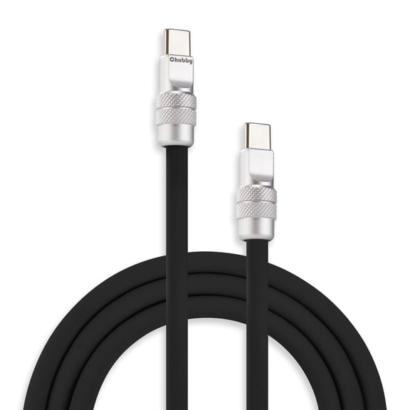 Chubby Cable 2.0 Classic Color 240W Fast Charging Cable, 9.8ft, USB-C to USB-C Charge & Data Sync Cable, Black