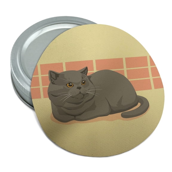 Chubby British Short Hair Grey Cat Round Rubber Non-Slip Jar Gripper Lid Opener