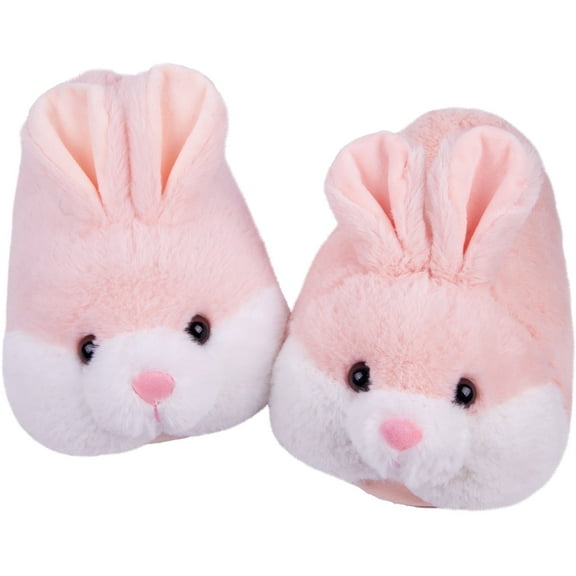 Chubby Bunny Slippers for Women,Classic Cozy Animal Adult Slippers,Cute Rabbit Plush Bedroom House Slippers for Birthday(Pink,7-8)