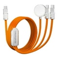 thumbnail image 1 of Chubby Cable Tri-Flex USB C Cable for Apple Watch Charger 3 in 1 Multi Fast Charging Cord Compatible with iWatch iPhone 16/15 , Orange, 4.1FT, 1 of 7