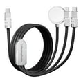 thumbnail image 1 of Chubby Cable Tri-Flex USB C Cable for Apple Watch Charger 3 in 1 Multi Fast Charging Cord Compatible with iWatch iPhone 16/15 ,Black, 4.1FT, 1 of 7