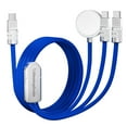 thumbnail image 1 of Chubby Cable Tri-Flex USB C Cable for Apple Watch Charger 3 in 1 Multi Fast Charging Cord Compatible with iWatch iPhone 16/15 , Dark Blue, 4.1FT, 1 of 7