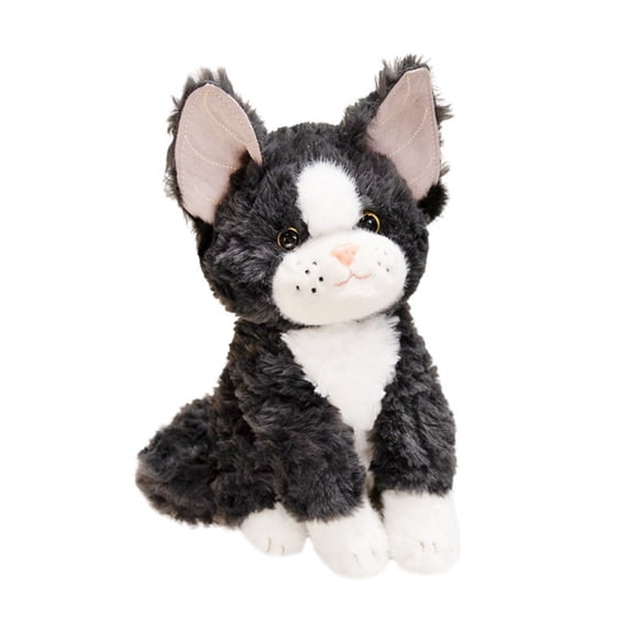 Chubby Cat Plush Pillow Cute Kitten Stuffed Animals Plushies Toy Gifts for Couch Bolster & Bed Cushion Home Decor