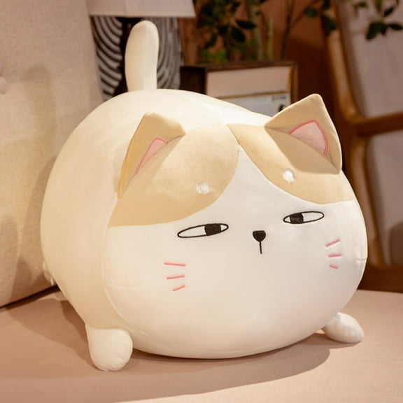 Chubby Cat Plush Toy – Soft Cat Stuffed Animal Pillow, Kawaii Fat Cat Plush Pillows for Home Décor, Cuddly Plush Toys for Sofa, Bed, Office & Gift Giving