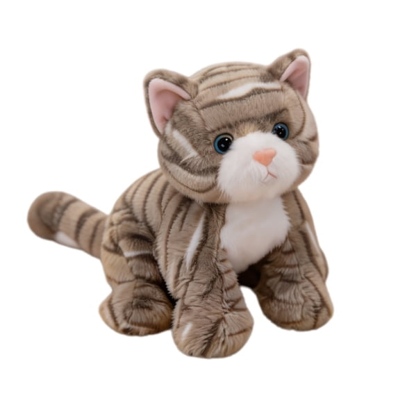 Chubby Cat Stuffed Animal Striped Cat Plush Toy Stuffed Cats That Look Real Plushies for Kids