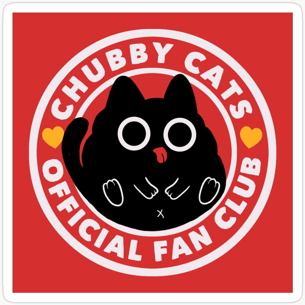 Chubby Cats Official Fan Club Sticker Phone Decal Water Bottle Stickers ...