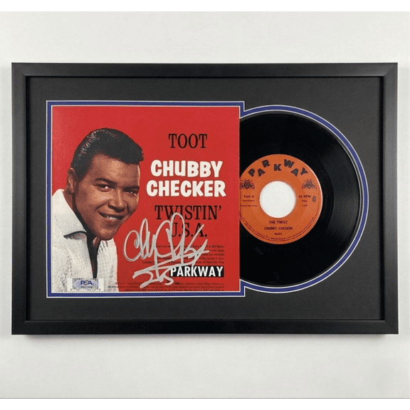 Chubby Checker Signed Custom Framed Twistin' U.S.A. Vinyl Album PSA Autographed