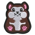 thumbnail image 1 of Chubby Cheek Hamster Applique Multi-Color Embroidered Iron-On Patch - 3 Inch Medium, 1 of 5