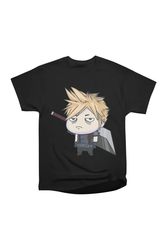 Chubby Chibi Character Final Fantasy Cloud T-Shirt Tee Gift For Him Merch For Her Apparel