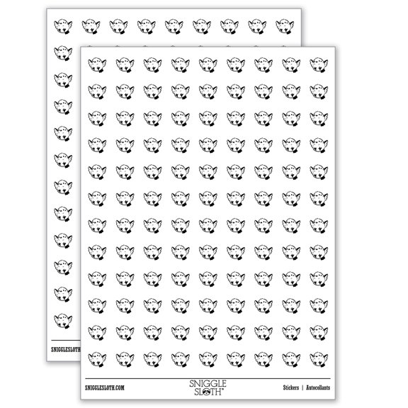 Chubby Chibi Flying Bird Cartoon 200+ Round Stickers - Gloss Finish - 0.50" Size - White