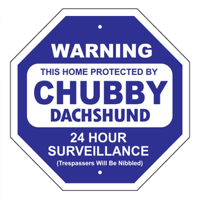 Imagine This Chubby Dachshund Silly Security Sign
