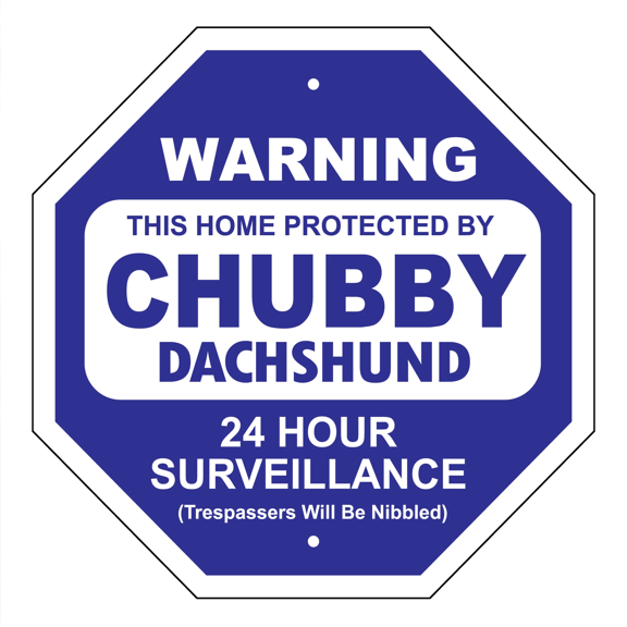 Imagine This Chubby Dachshund Silly Security Sign