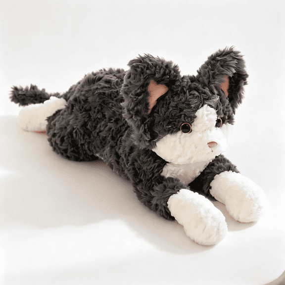 Chubby German Cat Plush Pillow,Cute Kitten Stuffed Animals Soft Plushies, Kitten Plush Throw Pillow Doll Gift