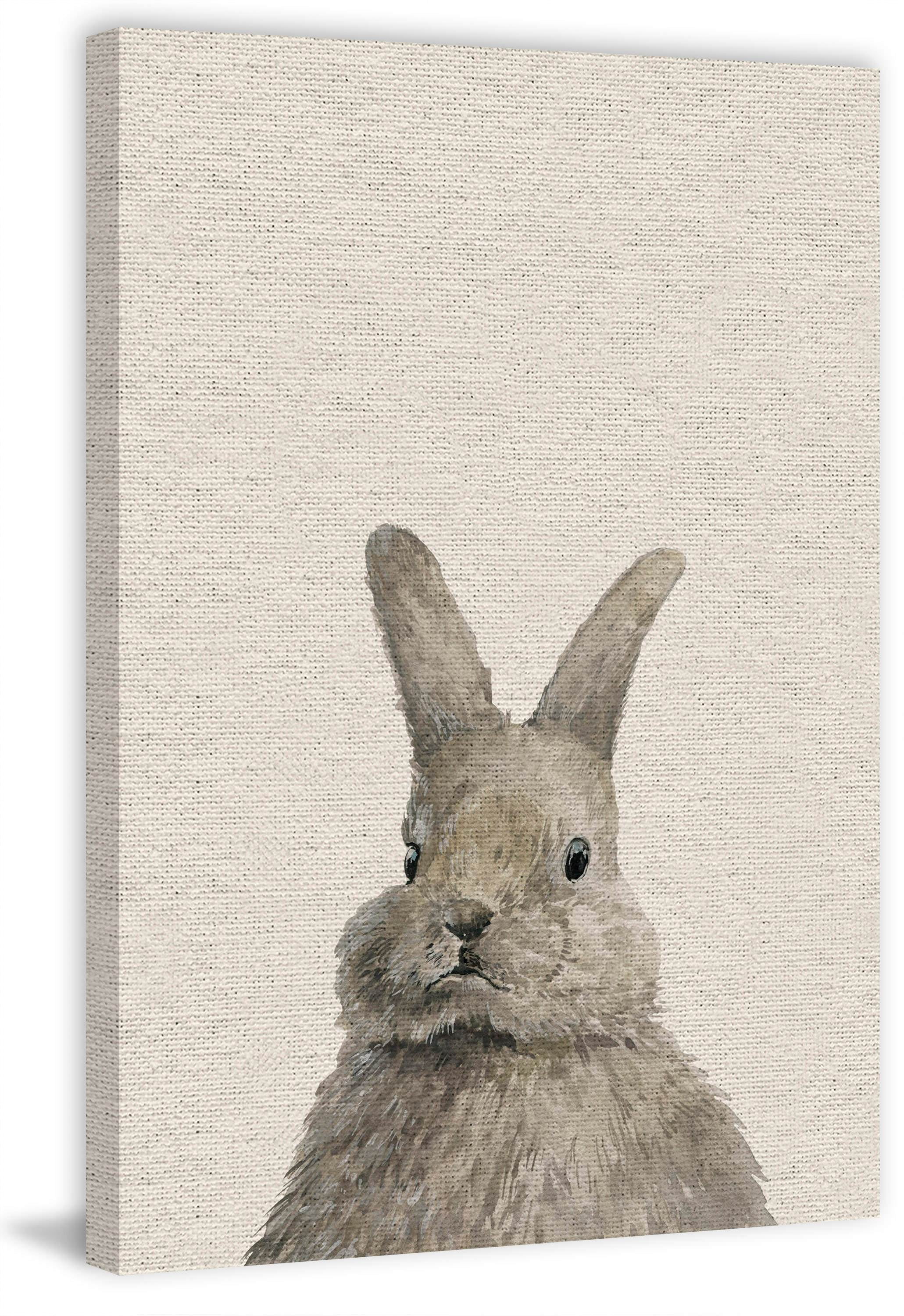 Chubby Hare II Painting Print on Wrapped Canvas