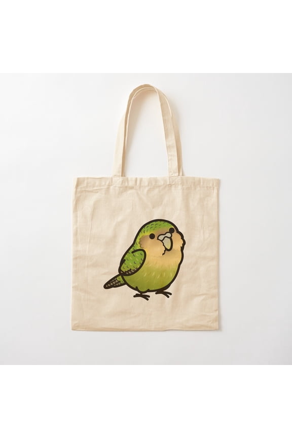 Chubby Kakapo Canvas Tote Bags, Reusable Shopping Bag