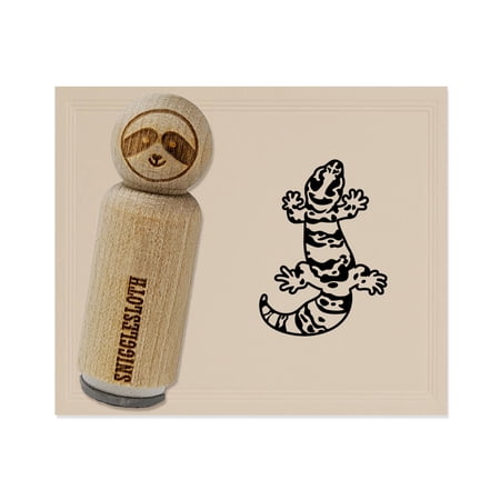 Chubby Leopard Gecko Lizard Rubber Stamp for Scrapbooking Crafting Stamping - Mini 1/2 Inch