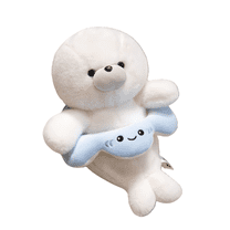 Chubby Seal Stuffed Animal Cute Devil Fish Scarf Seal Plush Toy Pillow Fun Creative Decor Gift