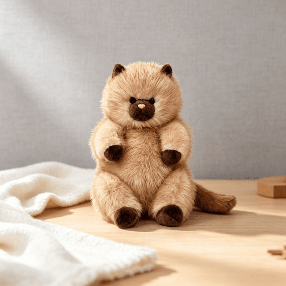 Chubby Sitting Kitty Plushies, Plush Furry Cat Stuffed Animals, Cuddly Plush Toys, Cute Cat Doll Ornament, Perfect Companion Toy & Home Decoration for Birthday Xmas Gifting-C