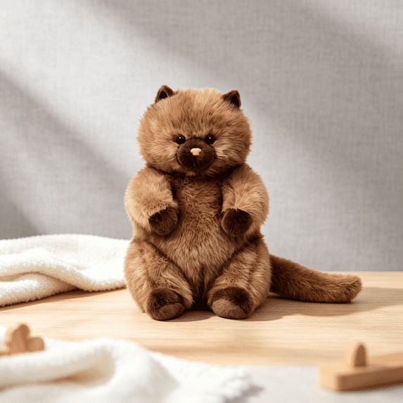 Chubby Sitting Kitty Plushies, Plush Furry Cat Stuffed Animals, Cuddly Plush Toys, Cute Cat Doll Ornament, Perfect Companion Toy & Home Decoration for Birthday Xmas Gifting-A
